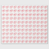 Valentijnsdag Romantisch Hart met Naam Cadeaupapier (Vlak)