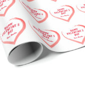 Valentijnsdag Romantisch Hart met Naam Cadeaupapier (Rol Hoek)