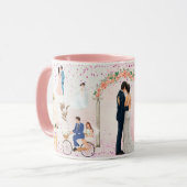 Valentijnsdag Romantisch Koppel Silhouet Liefde Mok (Voorkant links)