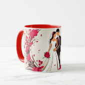 Valentijnsdag Romantisch Koppel Silhouet liefde  Mok (Voorkant links)