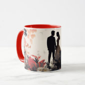 Valentijnsdag Romantisch Koppel Silhouet Liefde Mok (Voorkant links)