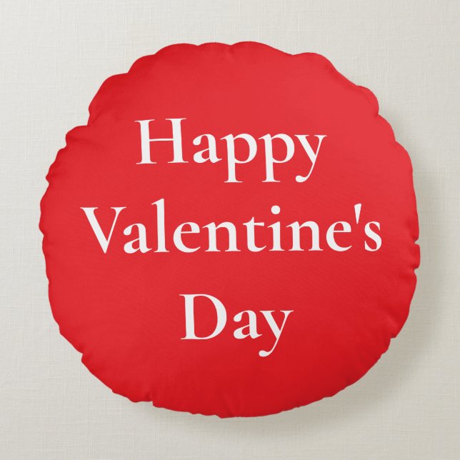 Valentijnsdag Romantisch Rood Schattige Kleurrijk  Rond Kussen (Voorkant)