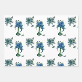 Valentijnsdag Romantisch Roos Cupid Blue Flower Ar Inpakpapier Vel