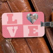 Valentijnsdag romantisch roze liefde hart foto bagagelabel
