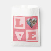 Valentijnsdag romantisch roze liefde hart foto bedankzakje (Voorkant)