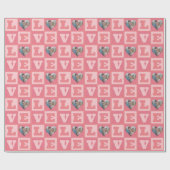 Valentijnsdag romantisch roze liefde hart foto cadeaupapier (Vlak)