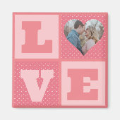 Valentijnsdag romantisch roze liefde hart foto magneet (Voorkant)