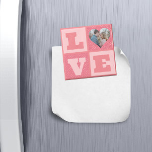 Valentijnsdag romantisch roze liefde hart foto magneet