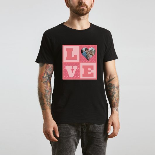 Valentijnsdag romantisch roze liefde hart foto t-shirt