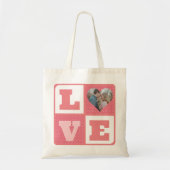 Valentijnsdag romantisch roze liefde hart foto tote bag (Voorkant)
