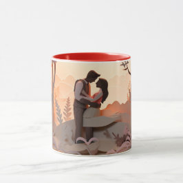 Valentijnsdag Romantisch Stel Silhouet liefde  Mok