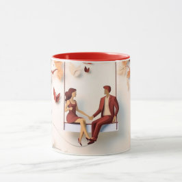 Valentijnsdag Romantisch Stel Silhouet liefde  Mok