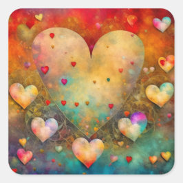 Valentijnsdag romantische aandenken vierkante sticker