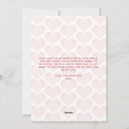 Valentijnsdag Romantische boog Custom Photo Card Feestdagenkaart (Achterkant)