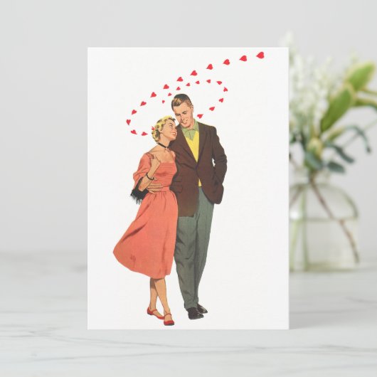  Valentijnsdag, Romantische drijvende harten Feestdagenkaart (Staand voorkant)