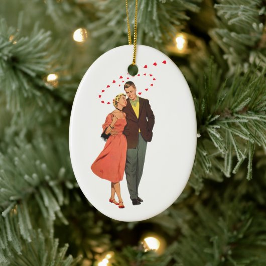 Valentijnsdag, Romantische drijvende harten Keramisch Ornament (Boom)