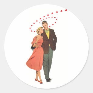  Valentijnsdag, Romantische drijvende harten Ronde Sticker