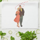  Valentijnsdag, Romantische drijvende harten Theedoek (Gevouwen)