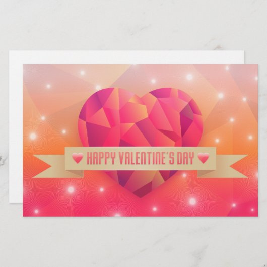 Valentijnsdag romantische liefde modern briefpapier (Voorkant / Achterkant)