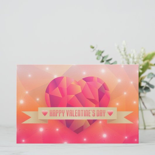 Valentijnsdag romantische liefde modern briefpapier (Staand voorkant)