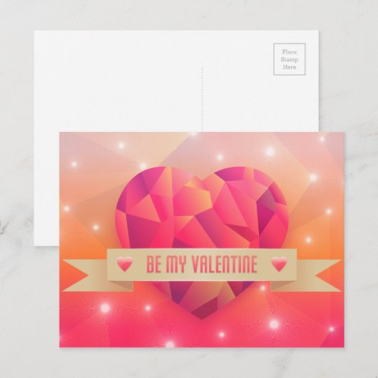 Valentijnsdag romantische liefde modern feestdagenkaart (Voorkant / Achterkant)