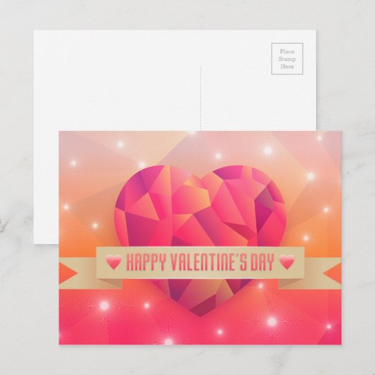 Valentijnsdag romantische liefde modern feestdagenkaart (Voorkant / Achterkant)