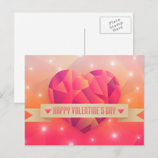 Valentijnsdag romantische liefde modern feestdagenkaart (Voorkant / Achterkant)