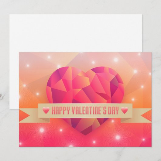 Valentijnsdag romantische liefde modern feestdagenkaart (Voorkant / Achterkant)