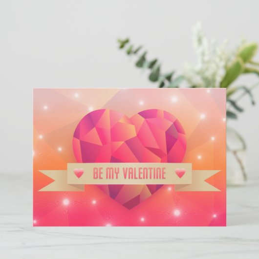 Valentijnsdag romantische liefde modern feestdagenkaart (Staand voorkant)