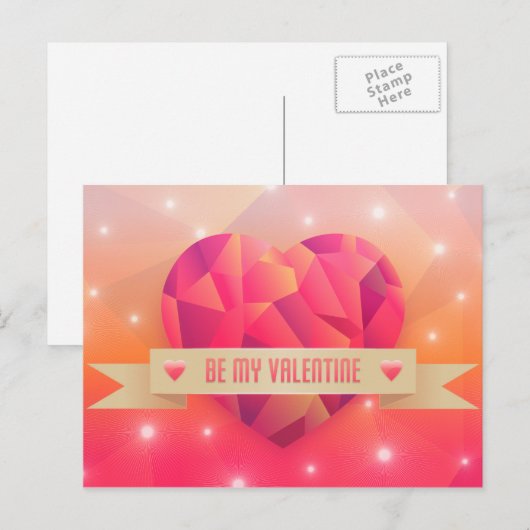 Valentijnsdag romantische liefde modern feestdagenkaart (Voorkant / Achterkant)