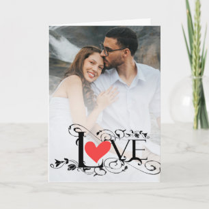 Valentijnsdag Romantische Liefdesfotokaart Kaart