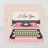Valentijnsdag Romantische Schrijfmachine Ik Hou Va Feestdagenkaart (Voorkant / Achterkant)