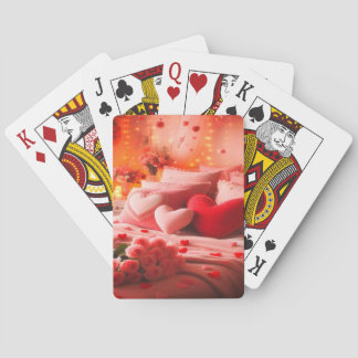 Valentijnsdag Romantische Slaapkamerdecoratie Op H Pokerkaarten