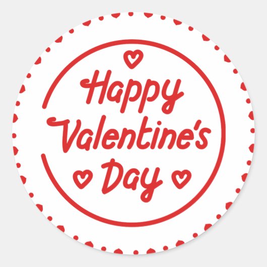 Valentijnsdag Rond Ronde Sticker (Voorkant)