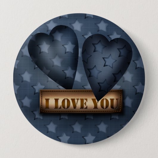 Valentijnsdag Ronde Button 4,0 Cm (Voorkant)