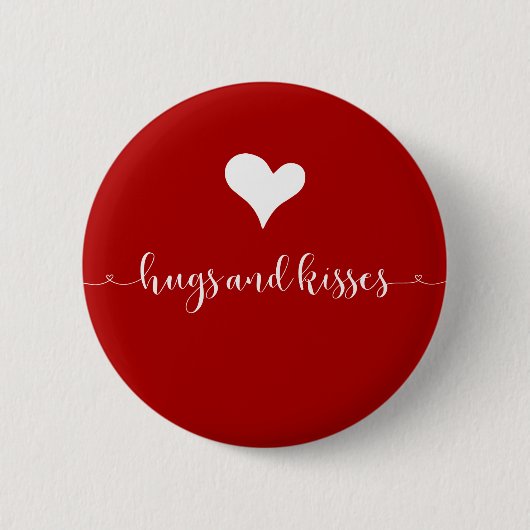 Valentijnsdag Ronde Button Hugs en Kisses (Voorkant)