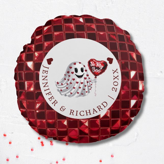 Valentijnsdag Ronde Kussen Met Cherry Vibe (Valentine's Day Round Pillow with Cherry Vibe)