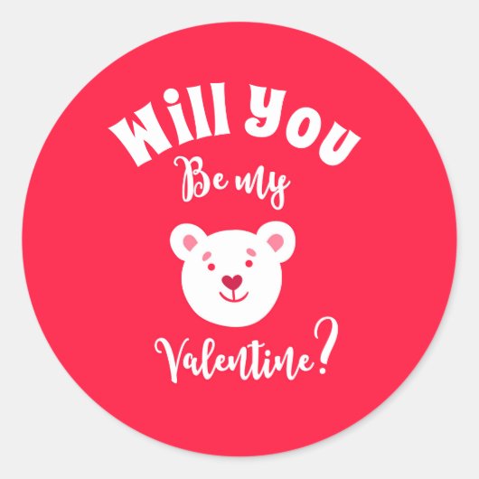 Valentijnsdag Ronde Sticker (Voorkant)