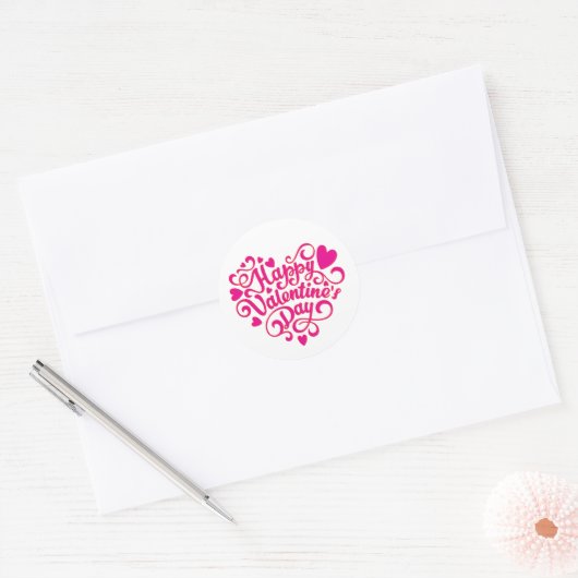 Valentijnsdag Ronde Sticker (Envelop)