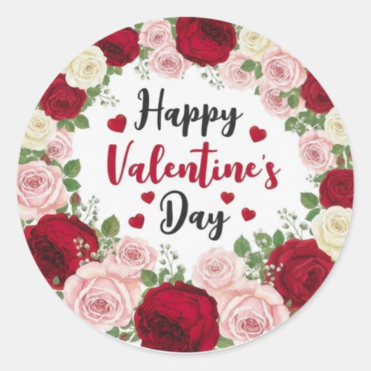 Valentijnsdag Ronde Sticker (Voorkant)