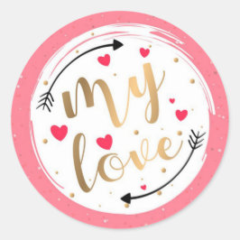 Valentijnsdag Ronde Sticker