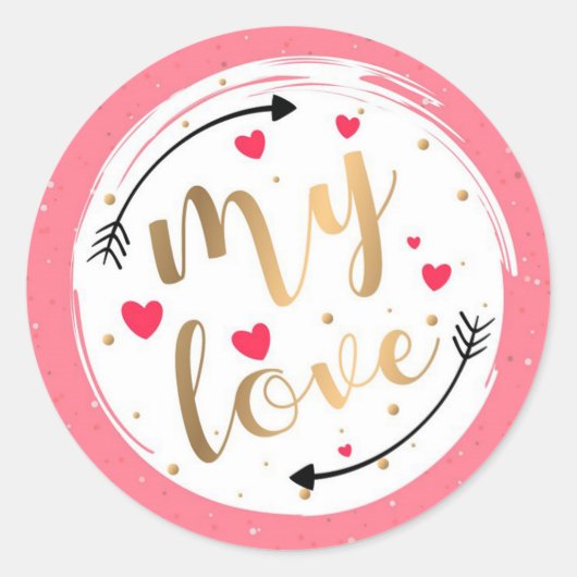 Valentijnsdag Ronde Sticker (Voorkant)