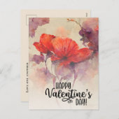 Valentijnsdag Rood Bloemen Bijbel Verse Christelij Feestdagenkaart (Voorkant / Achterkant)