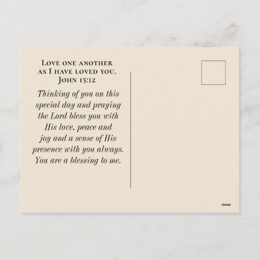 Valentijnsdag Rood Bloemen Bijbel Verse Christelij Feestdagenkaart (Achterkant)