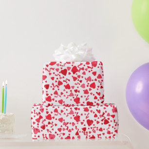 Valentijnsdag Rood Confetti Harten Patroon Cadeaupapier