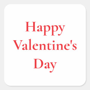 Valentijnsdag Rood Cute Kleurrijk Romantisch 2025 Vierkante Sticker