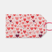 Valentijnsdag Rood en Roze Harten Cadeaulabel (Voorkant (Horizontaal))