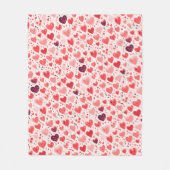 Valentijnsdag Rood en Roze Harten Fleece Deken (Voorkant)