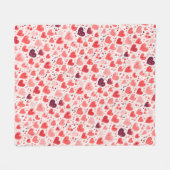 Valentijnsdag Rood en Roze Harten Fleece Deken (Voorkant (Horizontaal))