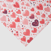 Valentijnsdag rood en roze harten tissuepapier (Detail)